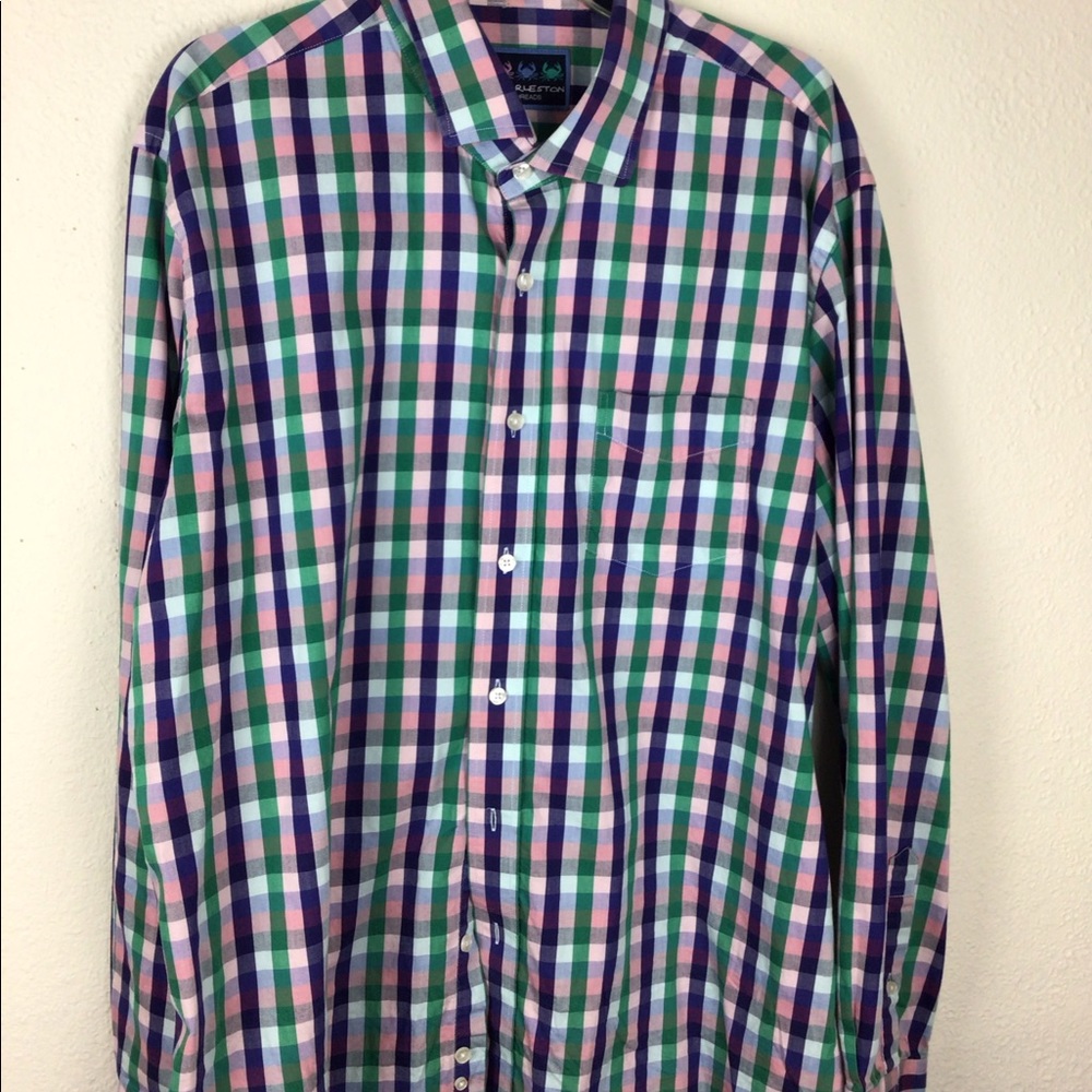 Charleston Threads plaid costal color button-up shirt-Men’s-XXLarge